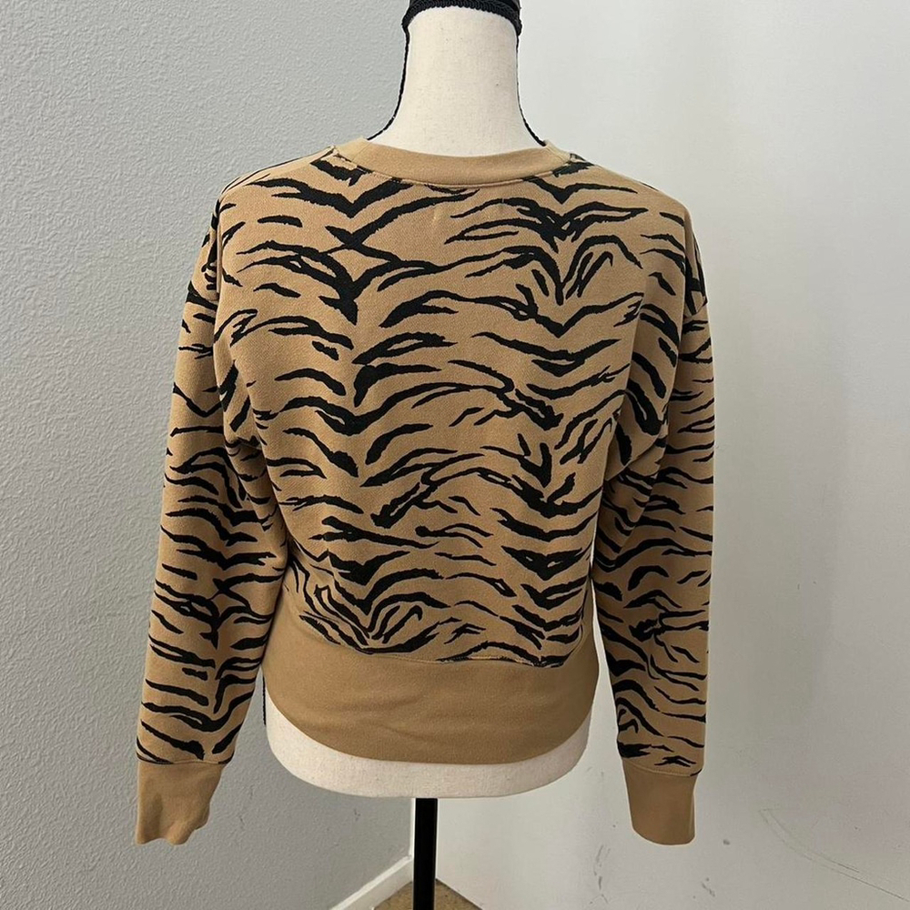 Madewell Tiger Stripe Crop Sweatshirt - Size XS - Picture 3 of 6